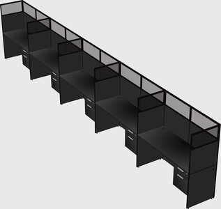 Shared rectangular cubicle