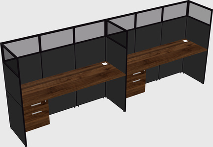 Shared rectangular cubicle