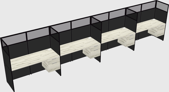 Shared rectangular cubicle