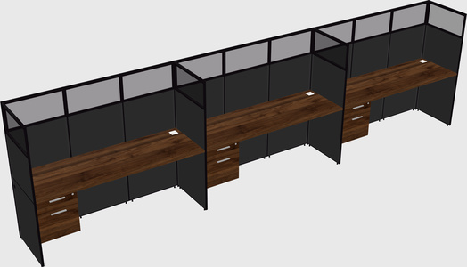 Shared rectangular cubicle