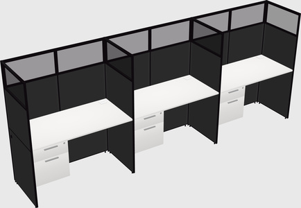 Shared rectangular cubicle
