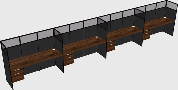 Shared rectangular cubicle
