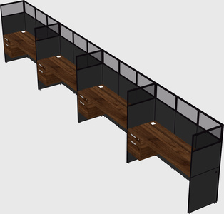 Shared rectangular cubicle
