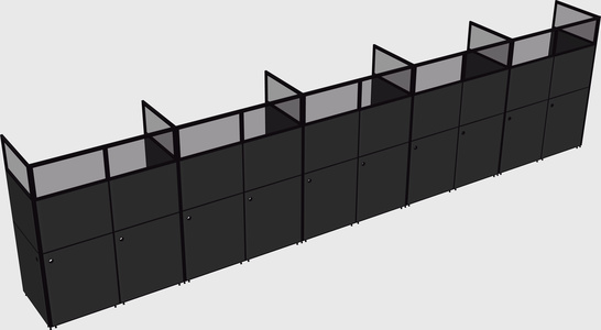 Shared rectangular cubicle