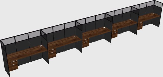 Shared rectangular cubicle