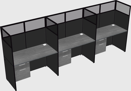 Shared rectangular cubicle