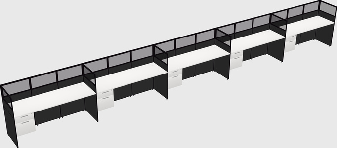 Shared rectangular cubicle