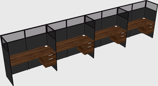 Shared rectangular cubicle