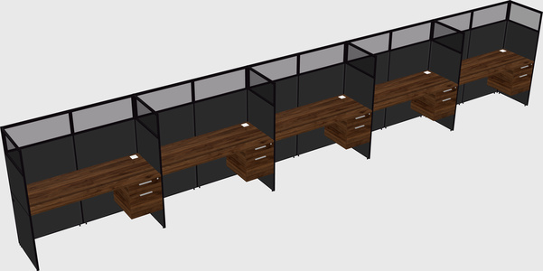 Shared rectangular cubicle