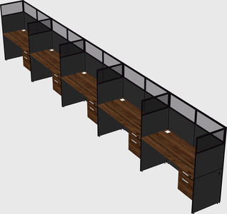 Shared rectangular cubicle