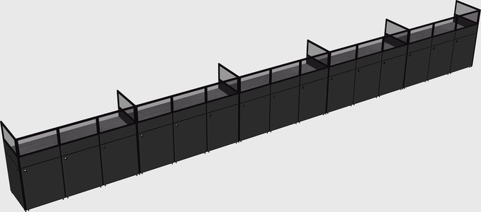 Shared rectangular cubicle