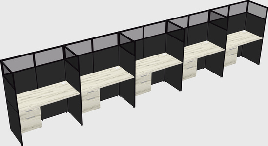 Shared rectangular cubicle