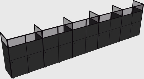 Shared rectangular cubicle