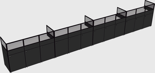 Shared rectangular cubicle