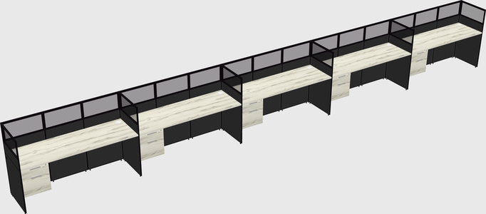 Shared rectangular cubicle