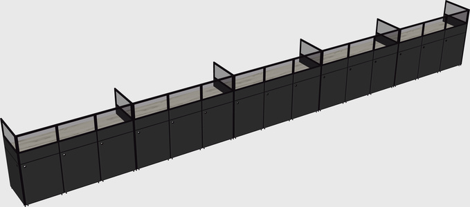 Shared rectangular cubicle