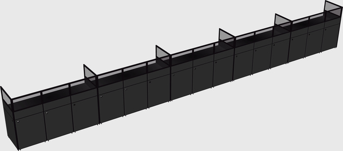 Shared rectangular cubicle