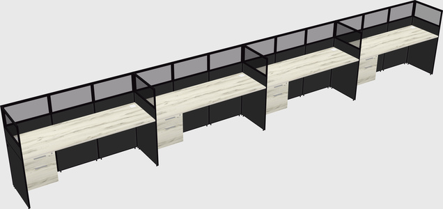 Shared rectangular cubicle