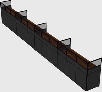 Shared rectangular cubicle