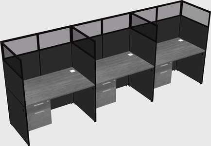 Shared rectangular cubicle