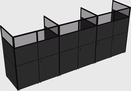Shared rectangular cubicle