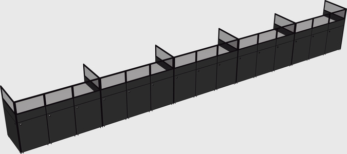 Shared rectangular cubicle