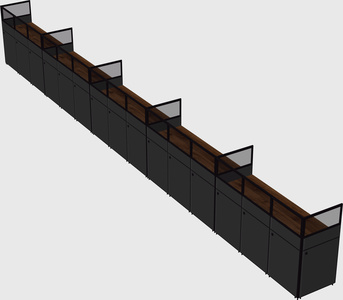 Shared rectangular cubicle