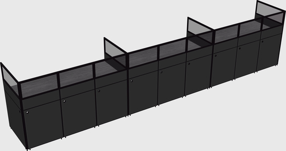 Shared rectangular cubicle