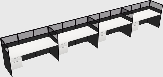 Shared rectangular cubicle