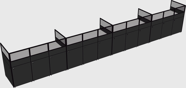 Shared rectangular cubicle
