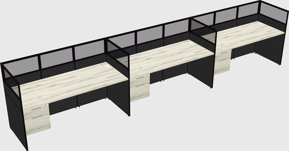 Shared rectangular cubicle