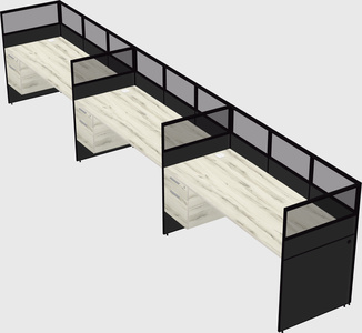 Shared rectangular cubicle