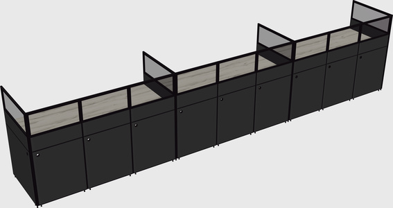 Shared rectangular cubicle