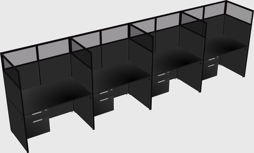 Shared rectangular cubicle