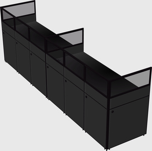 Shared rectangular cubicle