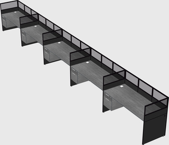 Shared rectangular cubicle