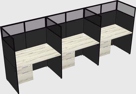 Shared rectangular cubicle