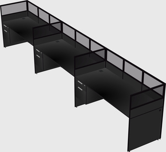 Shared rectangular cubicle