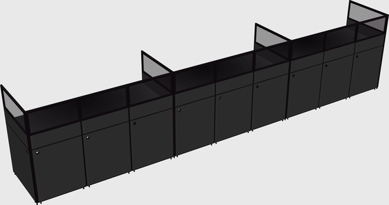 Shared rectangular cubicle