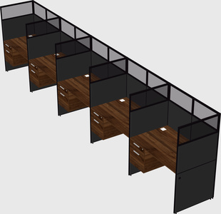 Shared rectangular cubicle