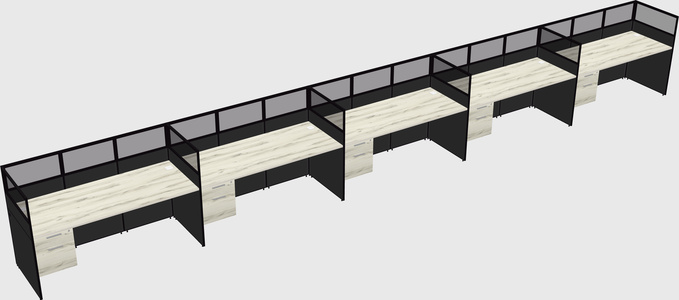 Shared rectangular cubicle