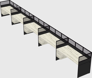 Shared rectangular cubicle