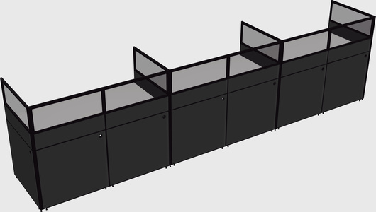 Shared rectangular cubicle