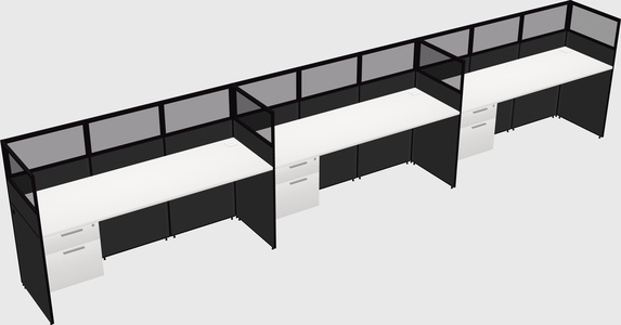 Shared rectangular cubicle