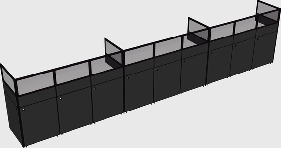 Shared rectangular cubicle