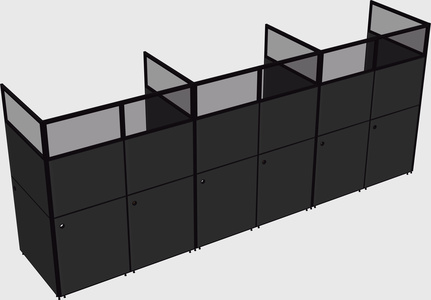 Shared rectangular cubicle