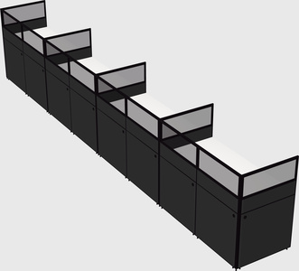Shared rectangular cubicle