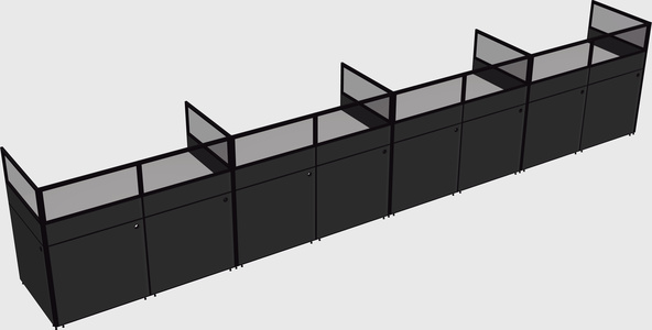 Shared rectangular cubicle