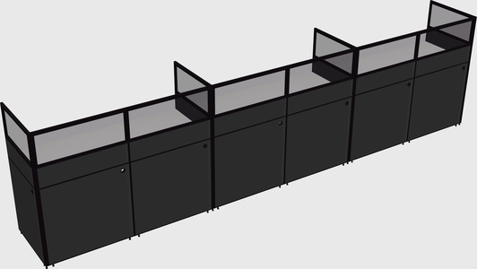 Shared rectangular cubicle