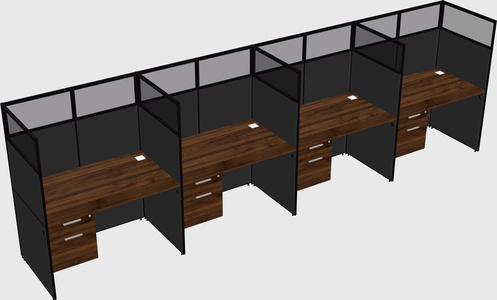 Shared rectangular cubicle